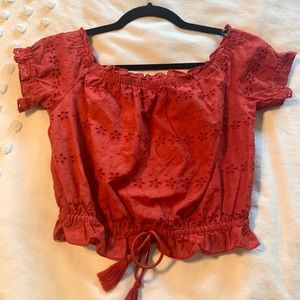 Eyelet crop top